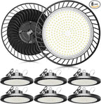 350W UFO LED High Bay Light,8 Pack Super Bright High Bay Led Shop Lights,52500 Lumens UFO High Bay Light,5000K Aluminum LED High Bay Lights for Shop Garage Warehouse Factory Workshop Barn Gym