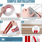 Floor Cord Covers for Wires 3.3FT Cable Hider Wire Cover Self Adhesive Cord Hider Floor for Offices, Homes, Workshops, Warehouses Cable Cavity 0.39" W x 0.27" H