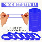 100 Pcs Blank Silicone Wristbands, Graduation Elastic Bracelet Bulk Rubber Bracelets For Men Women And Teens-Blue