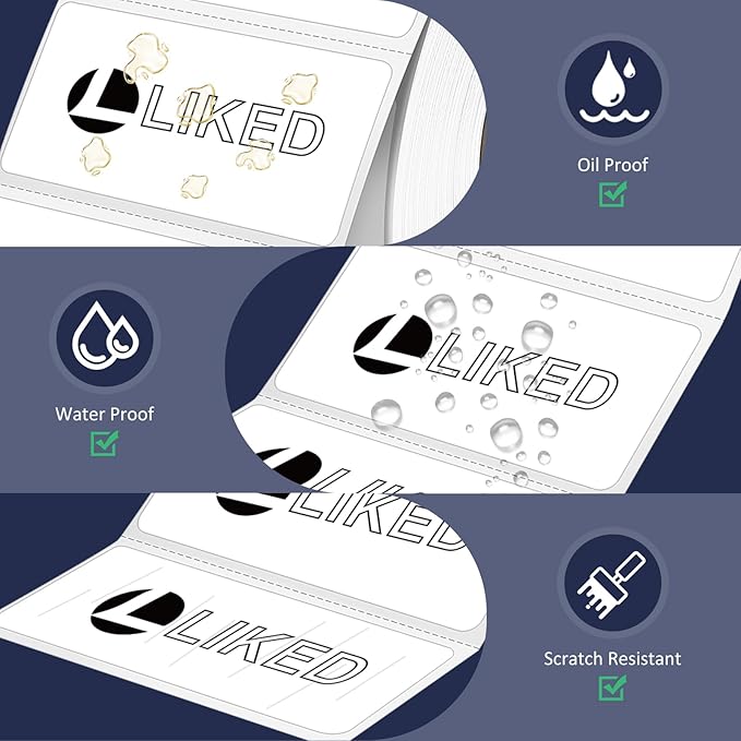 L LIKED 2" x 1" Direct Thermal Labels, Permanent Adhesive Barcode Adress Labels & Compatible with Rollo, Zebra and Other Desktop Printers (12 Rolls, 15600 Labels)