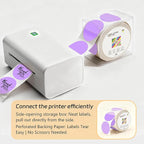 2 inch Dot Stickers Labels Circle Garage Sale Sticker 750Pcs Round Thermal Printer Stickers Printable Writable Price Labels for Yard Sale, Light Purple