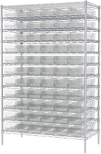 Akro-Mils 30164 Plastic Shelf Bins, Heavy Duty Storage Bins for Garage, Closet, and Drawer Organization, 24-Inch x 6-1/2-Inch x 4-Inch, Clear, 6-Pack