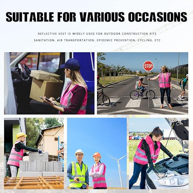 Tydon Guardian Reflective Safety Vest for Women Men High Visibility Security With Pocket Zipper Front Meet ANSI/ISEA Standard