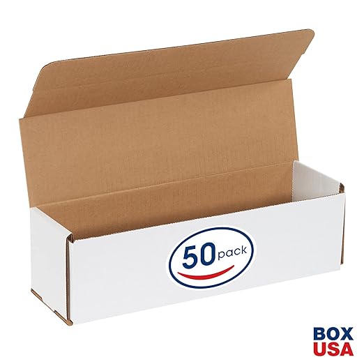 Box USA BM1444 14"L x 4"W x 4"H, White (Pack of 50)
