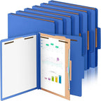 Skyygemm 12 Pack Classification Folders Letter Size Bulk with Divider and 2" Expansion, Pressboard Folder with 2 Prong Fasteners for Teachers, Clergy, Office, Church, Christmas Donations(Dark Blue)