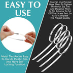 LEIFIDE 500 Pcs Metal Zip Ties 304 Stainless Steel Zip Ties Heavy Duty Self Locking 220 Pound Tensile Strength Cable Suitable for Exhaust Wrapping Fence Outdoor Workshop Canopy(19.7 Inch)