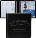 Car Registration and Insurance Holder, Vehicle Glove Box Car Organizer with Magnetic Closure for Documents, Cards, License Car Organization, 1-Pack Black