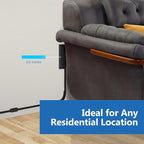LIDER Flat-Face Outlet Extender with 3 Receptacles, Ultra-Thin Wall Plate Plug with Cord Extender and 3-Outlet Power Strip, 3ft Cord, LWE3-315-BK, ETL-Listed, Black