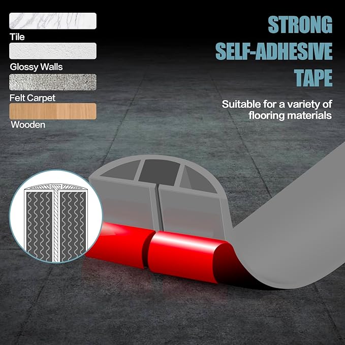 Floor Cord Cover Self Adhesive Cord Hider,10FT Cable Management, Extension Strip Protector for Wires, Prevent Cable Trips for Offices, Gyms, Exhibitions Cavity:0.39"(W) x 0.27"(H) Gray