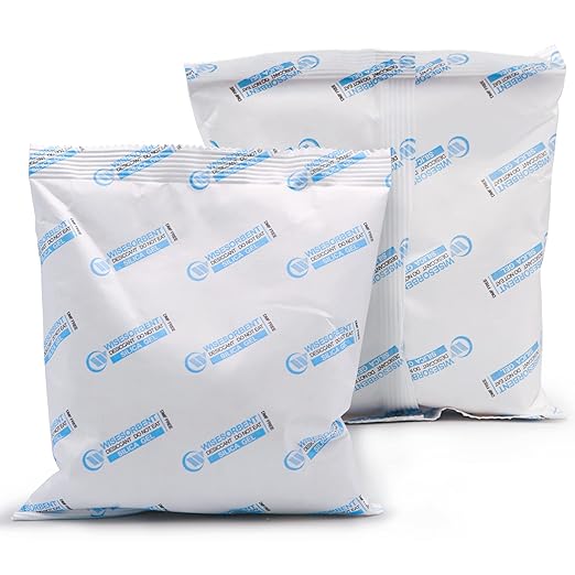 2 Packs 500 Gram Food Safe Silica Gel Desiccant Packets, Premium White Silica Gel Beads Packs, Dessicant Bags, Silica Gel for Storage