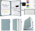 6 Sides Whiteboard Notebook Portable Whiteboard Dry Erase Notebook Portable Dry Erase Board Double Sided Folding Whiteboards White Board for Office Study Meeting(Haze Blue,A4: 9"×12”)