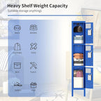 3 Doors Locker for Employees, Metal Locker Storage Cabinet for Home Office School Gym, Lockable, Require Assembly(Blue)