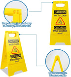 Caution Wet Floor Sign, Bilingual Foldable Safety Sign (17.12in x 8.38in x 0.94in), Yellow (1 Pack)