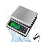 Polit Sun IP65 Waterproof Rechargeable Food Scale — 13lb/6kg High-Precision 0.5g HACCP Kitchen Scale with 150h Battery, Stainless Steel Platform & Green LCD for Seafood, Baking, Restaurant Prep