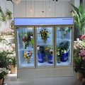 Commercial Flower Refrigerator Floral Display Cooler,White 3 Glass Doors Floral Fridge With LED Light Adjustable Shelves,ETL Sanitation,71" Wide,63.5 Cuft, Wheels Included