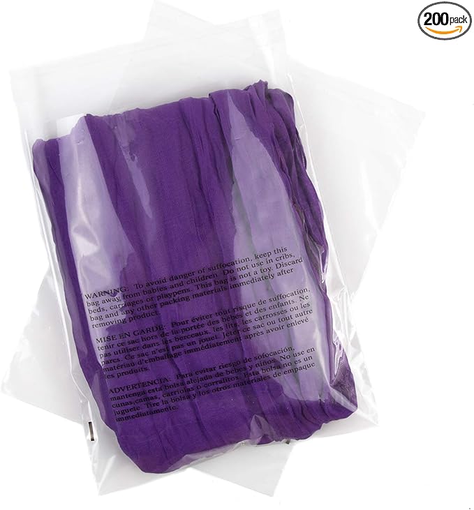 Poly Bags with Suffocation Warning - 200 Pack 8x10 Clear Poly Bags - Extra Strong Seal - Durable 8x10 Poly Bags for Shipping & Packaging - Retail Supply Co