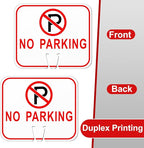 Geetery 12 Pcs No Parking Signs Traffic Cone, 12.6 x 10.43 Inches Plastic Traffic Cone Top Warning Sign for Road Barricade Outdoor Construction Waterproof