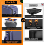 DocSafe Fireproof Document Box with Lock, Hard Case File Organizer with Accordion File Folder, Fireproof Water Resistant Safe Box Home Office Travel Storage for Important Documents Laptop Blue