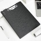 Y YOMA Clipboard Folder, A4 Foldable Plastic Clipboard with Metal Clip, 360° Rotating Cover, Waterproof Work Folder for Home, Office, School, Field Work, Outdoor - 2 Pack, Black