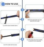 Expandable Braided Sleeving, PET Automotive Wire Loom, Flexible Cable Management for Audio Video and Other Home Device, Cord Protector from Pets (Black Blue, 5/8" x 100ft)