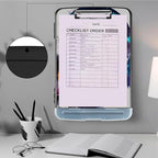 Clipboard with Storage,Heavy Duty Plastic Storage Clipboard with Low Profile Clip,Teacher Must Haves,Office Supplies,Planet Wolf