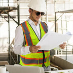 A-SAFETY Mesh High Vis Vest Lightweight Reflective Construction Vest with Pockets Safety Vest for Men/Women