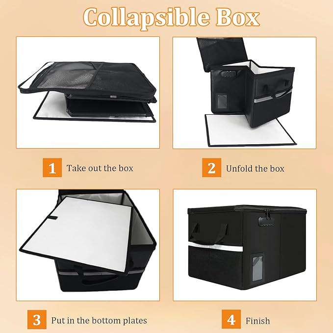 Upgraded 5200°F Fireproof Document File Organizer Box, Fireproof Storage Filing Cabinet with Lock, Portable Office Safe Box for Hanging Letter/Legal Folder 16.1 x 12.9 x 11in (Black)