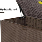 180 Pro Gallon Deck Box,Outdoor Storage Box Lockable,Waterproof for Patio Furniture, Garden Tools, Pool Accessories, Package Delivery Boxes For Outside, Brown
