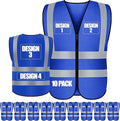 Custom Safety Vest with Logo Pockets High Visibility Reflective Vests Construction Security Workwear