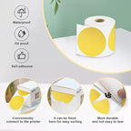 3 X 3 Inch Color Coding Dot Labels Circle Thermal Printable Waterproof 500Pcs Round Stickers Adhesive Writable for Office, Home, Garage, DIY Sticker, Barcodes, Name Tag, Gold