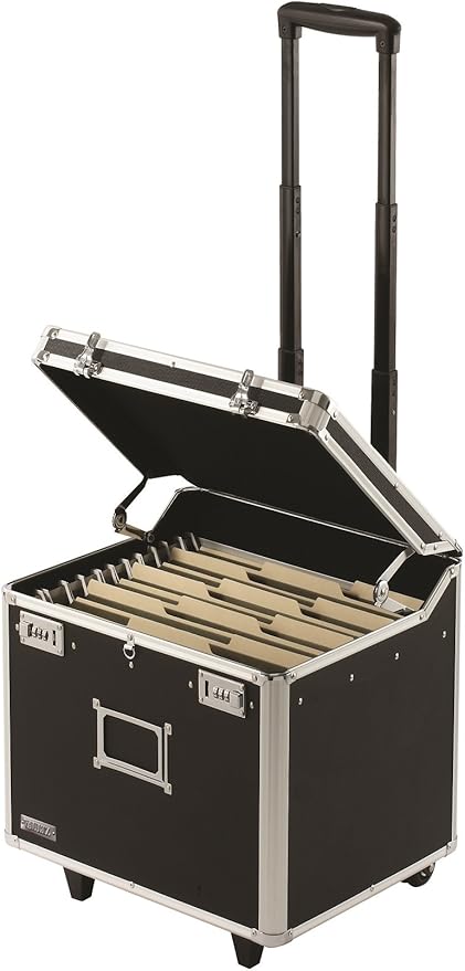 Vaultz Locking Mobile Business Case, Letter Size, 11 x 14.75 x 13.75 Inches, Black (VZ00348)