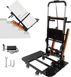 Electric Stair Climbing Dolly, 400lb Max Load Heavy Duty, Powered Stair Climber Dolly Cart with 6 Wheels Motor Powered for Furniture Logistics Warehouse, Black, 120W