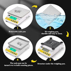 CGOLDENWALL 10kg x 0.1g Digital Precision Electronic Balance Laboratory Lab Scale Industrial Weighing and Counting Scale Table Top Scale g/ct/lb/oz/DWT/tl Multi-Units Switchable (10000g, 0.1g)