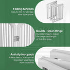 Freestanding Foldable Dog Gate - 4 Panel Room Divider (White)