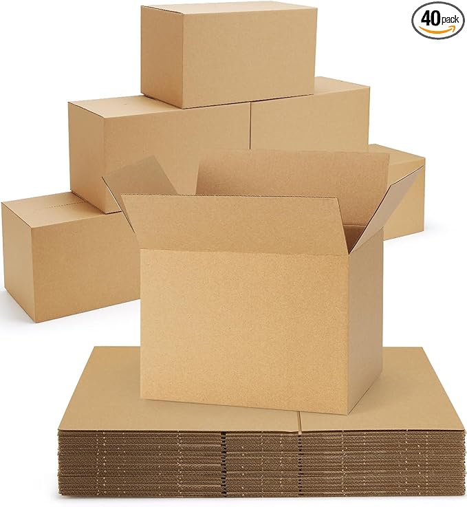40-Pack-Small-Shipping-Boxes-8x6x6, Corrugated-Cardboard-Boxes-for-Packaging-Small-Business, Brown-Boxes-Mailers