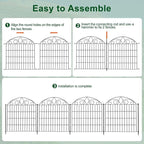 SUNLAX 10 Panels Decorative Garden Fence 24ft(L) x 32in(H) Fencing Tall for Yard Dog Pet Fence No Dig Temporary Fence Barrier for Outdoor Patio Without Gate