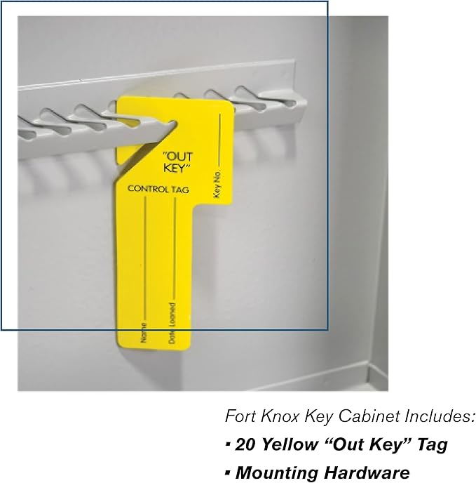 BankSupplies STEELMASTER 200 Key Cabinet - Dual Lock Control Key Box - Welded 22 Gauge Steel Construction - Scratch Resistant - Write-On Key Tags for Easy Identification