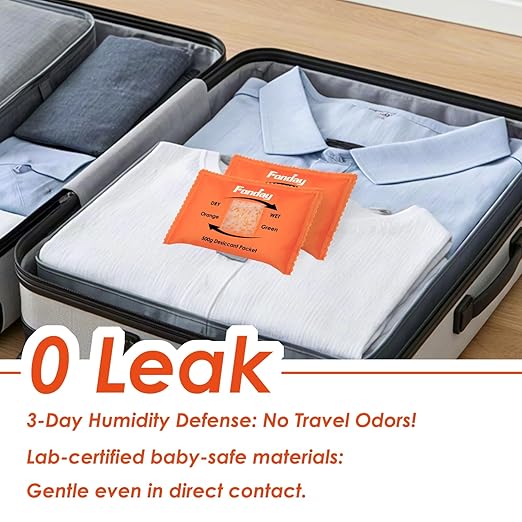 500g x 4 Packs Fonday Rechargeable Silica Gel Car Dehumidifier Fast Reactivate Desiccant Bags, Large for Gun Safe Closet Basement Garage Storage Moisture Absorber