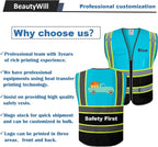 BeautyWill Custom Logo Safety Vest Class2 High Visibility Reflective Vest Breathable Construction Vest