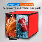 Bodaon Insulated Pizza Delivery Bag, 16" x 16" x 14" Pizza Warmer Bags for Carry Hot, Commercial Delivery Bag, Food Warmers for Parties, Pizza Pack Insulation, Pizza Carrier, Red, 1-Pack