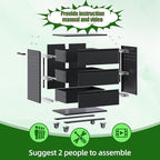 SUXXAN Metal Storage Cabinet with 3 Drawer and 4 Hooks,35.4" H Top Workbench Mobile Tool Chests Garage Cabinets with 4 Wheels,Tool Cabinets for Home,Office,Shop