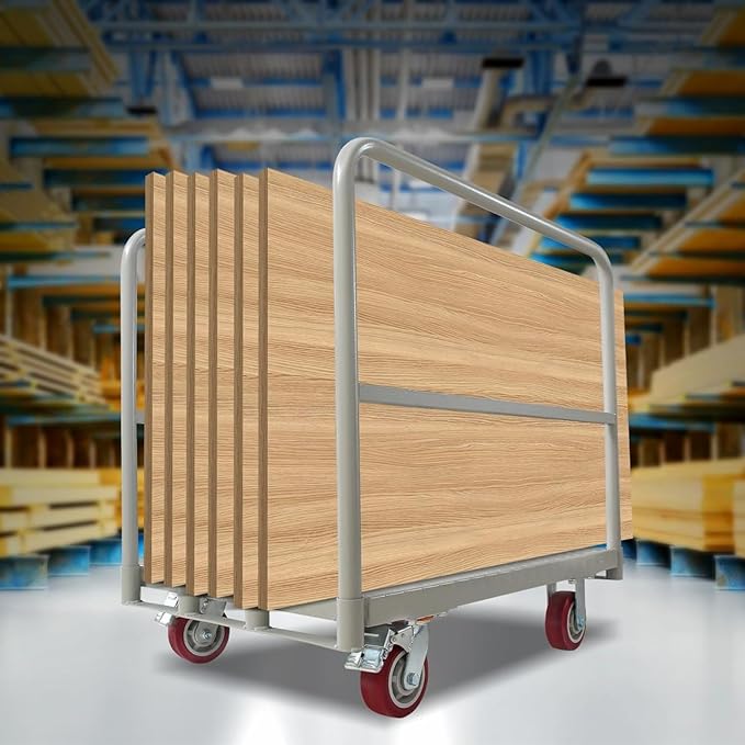 Platform Truck 2500LBS Capacity Industrial Flatbed Cart with 3 Detachable Handels, Push Dolly with 5" Rubber Swivel Wheels, Heavy Duty Flat Cart Hand Truck for Industrial and Commercial