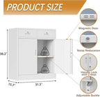 Metal Storage Cabinet, 36 Inch Tall Metal Storage Cabinet with Doors and Shelves, Pantry Cabinets with Drawer for Kitchen Storage, Garage Cabinet for Living, Dining Room, Assemble Required.