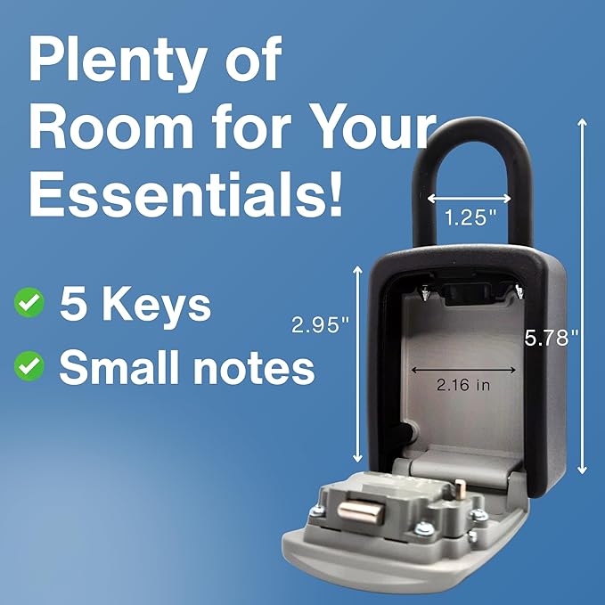 RUDY RUN Key Lock Box for Outside - Realtor Lockbox for House Keys Outdoor - Combination Key Hiders to Hide a Key Safe Storage