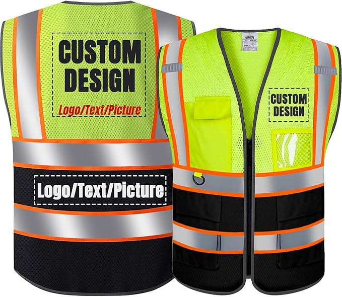 BeautyWill Custom Logo Safety Vest Class2 High Visibility Reflective Vest Breathable Construction Vest