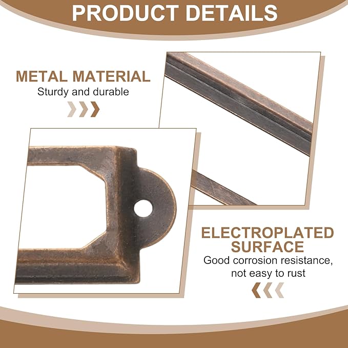 PATIKIL 83x32.5mm Metal Label Holders, 30 PCS Label Name Card Tag Frames with Screws for Office Library File Cabinets Shelves Wood Drawers Fabric Bins, Red Bronze