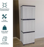 Sunnydaze Lockable Storage Cabinet - Indoor or Garage Storage Cabinet with 4 Adjustable Shelves - 72" H - Garage, Office, Home, Laundry Room - Gray