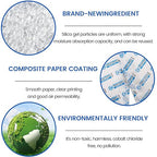 Silica Gel Packets, 20 Gram 15 Packs Dessicant Packets for Storage, Pure and Safe Silica Gel Desiccant Packs, Humidity Packs