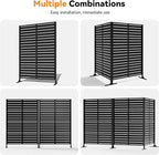 Modern Shade Metal Privacy Screen 72" H x 48" W, Freestanding Decorative Outdoor Privacy Fence Panels for Instant Privacy & Space Division, Patio Screens for Patios Outside Outdoor, Black
