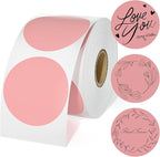 CLASSY 2" Circle Thermal Sticker Label - Multi-Purpose Self-Adhesive Round Direct Thermal Labels for Name Tags, Inventory, Color Coding, Logo Design (750 Labels/Roll, Pink)